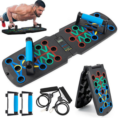 IronPush® Foldable Push-Up Board – Pro Model with Timer