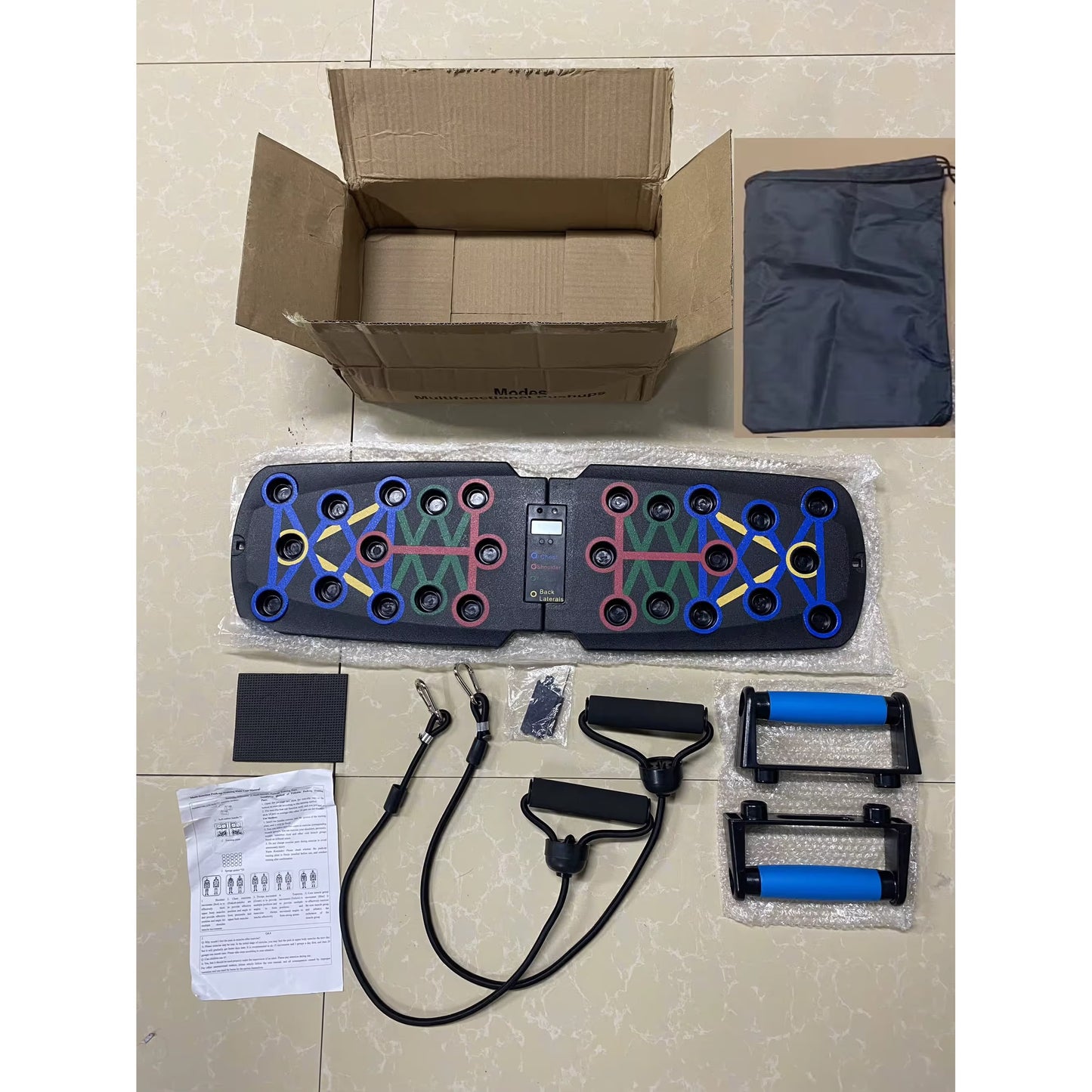 IronPush® Foldable Push-Up Board – Pro Model with Timer